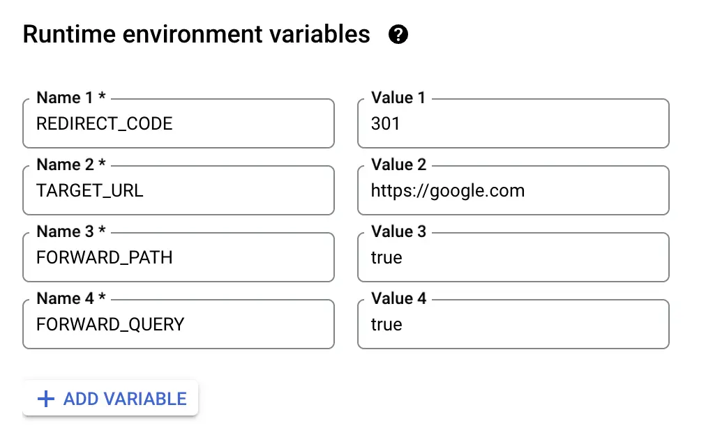 Assigning variables to the cloud function